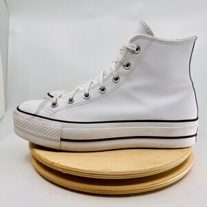 Converse Chuck Taylor All Star Hi womens 9.5 White Leather Shoes High